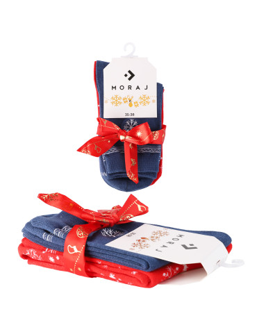 Skarpetki świąteczne damskie śnieżynki i zimowe wzory 2-pak  - produkt 2