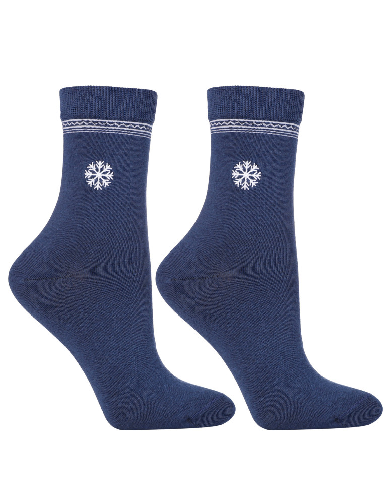 Skarpetki długie - Skarpetki świąteczne damskie śnieżynki i zimowe wzory 2-pak WIELOKOLOROWY  - produkt moraj.pl 4