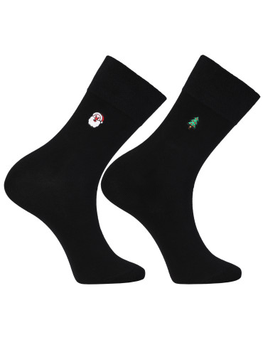 Skarpetki męskie świąteczne z haftem Mikołaj choinki 2-pak