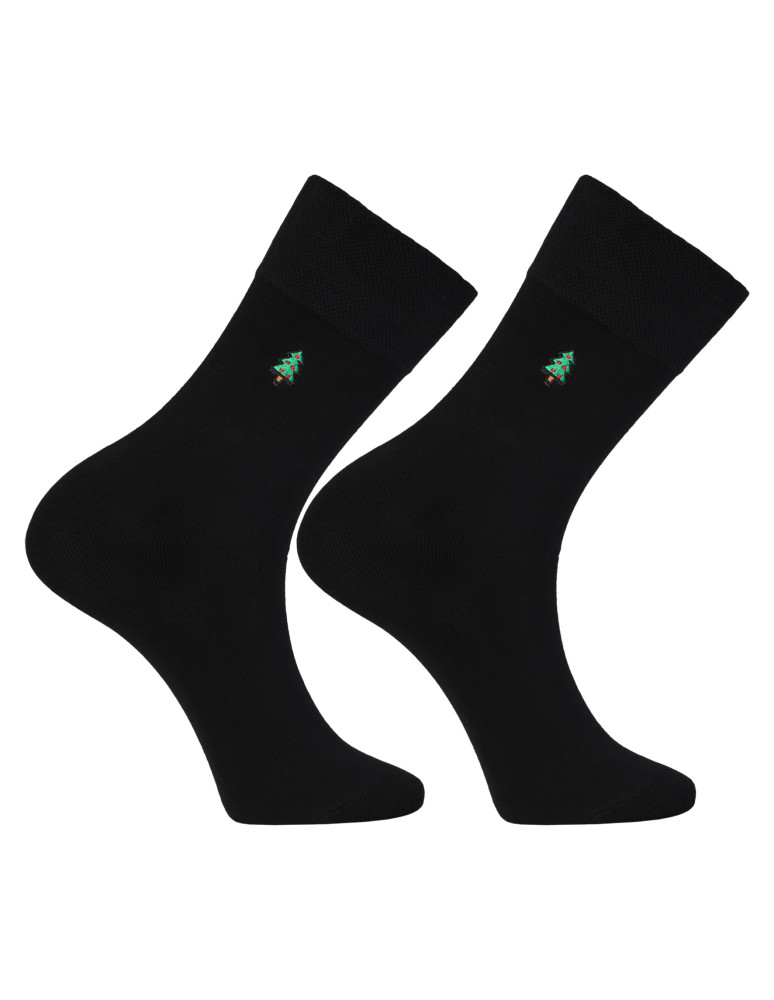 Skarpetki długie - Skarpetki męskie świąteczne z haftem Mikołaj choinki 2-pak WIELOKOLOROWY - produkt moraj.pl 5