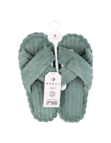 Kapcie damskie welurowe z otulającym paskiem - produkt 2