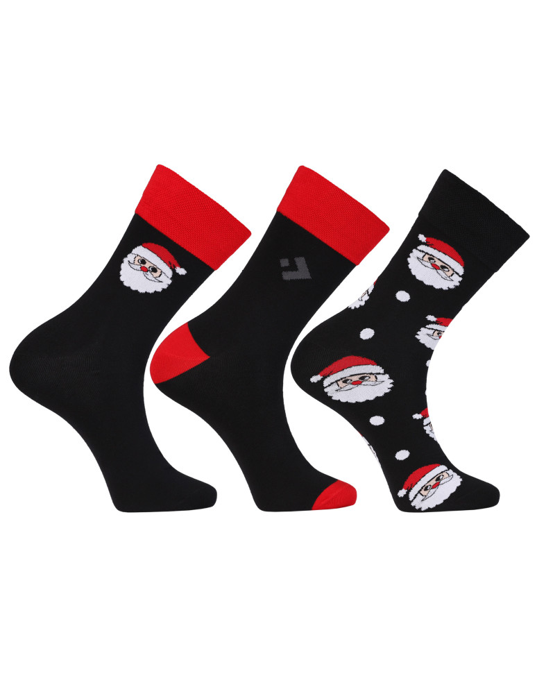 Skarpetki długie - Skarpetki męskie świąteczne długie z motywem Mikołaja 3-pak WIELOKOLOROWY - produkt moraj.pl 1