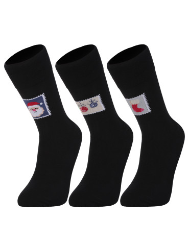 Skarpetki męskie długie w świąteczne znaczki 3-pak