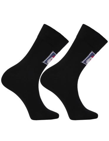 Skarpetki długie - Skarpetki męskie długie w świąteczne znaczki 3-pak CZARNY - produkt 3