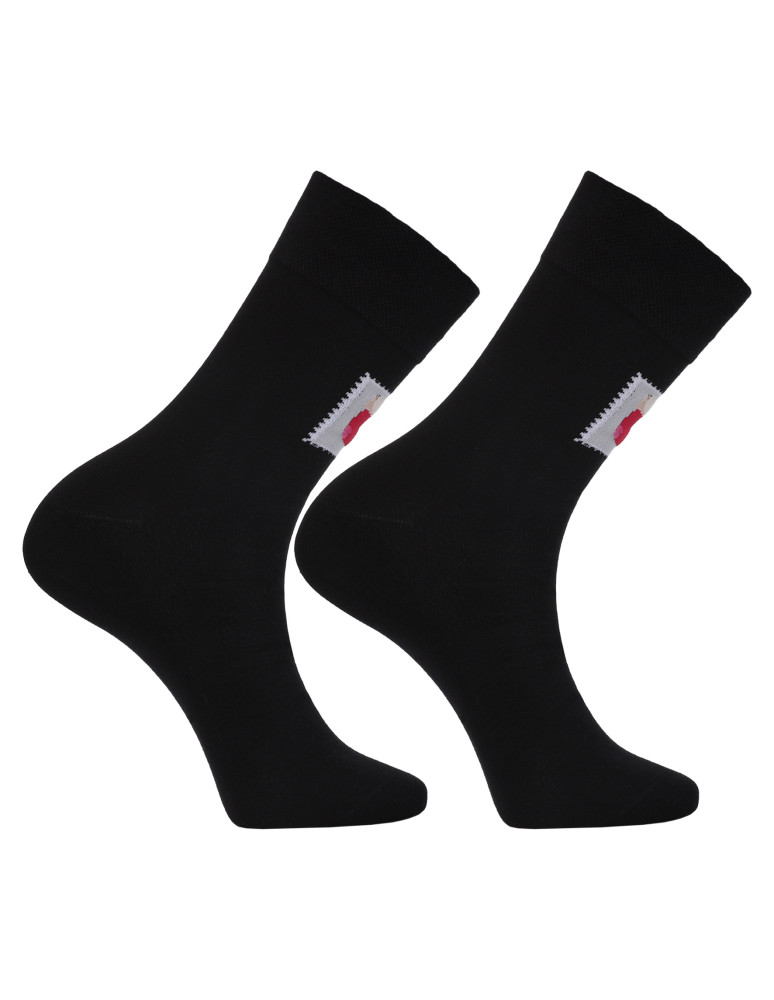 Skarpetki długie - Skarpetki męskie długie w świąteczne znaczki 3-pak CZARNY - produkt moraj.pl 5