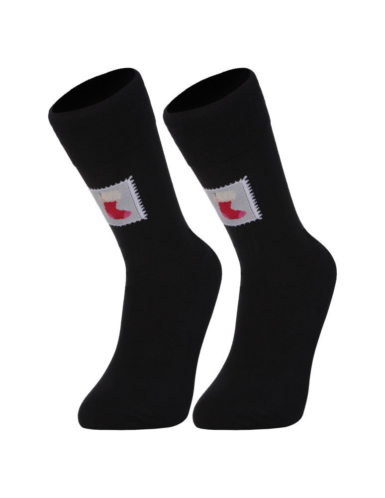 Skarpetki długie - Skarpetki męskie długie w świąteczne znaczki 3-pak CZARNY - produkt moraj.pl 6