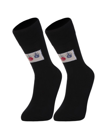 Skarpetki długie - Skarpetki męskie długie w świąteczne znaczki 3-pak CZARNY - produkt 8