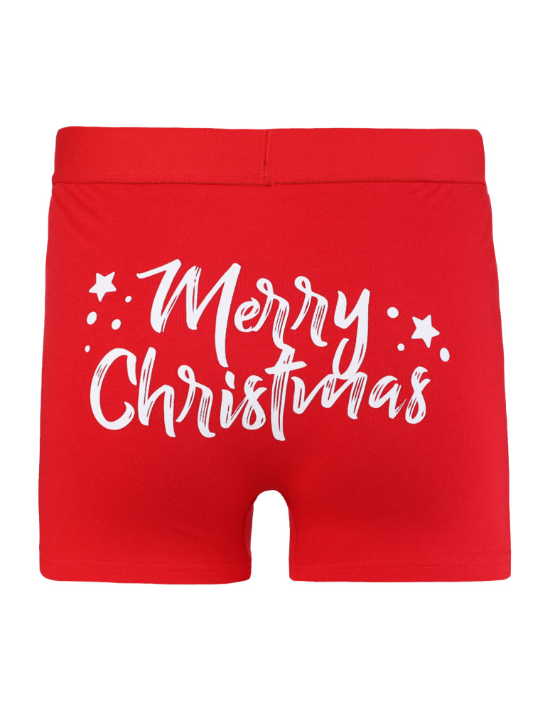 Bokserki dopasowane - Bokserki męskie bawełniane humorystyczne z Mikołajem WIELOKOLOROWY - produkt moraj.pl 4