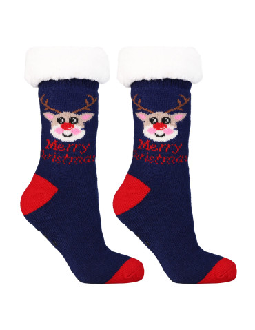 Skarpetki długie - Zimowe ciepłe skarpety damskie bambosze świąteczne z ABS WZÓR 1 - produkt 1