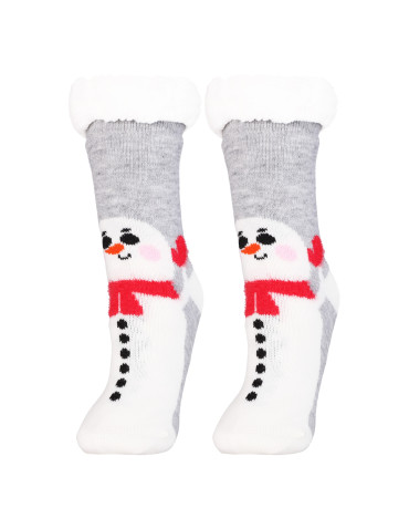 Świąteczne ciepłe skarpety damskie bambosze zimowe