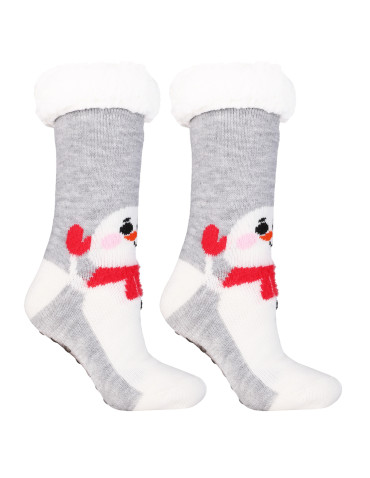 Świąteczne ciepłe skarpety damskie bambosze zimowe  - produkt 2