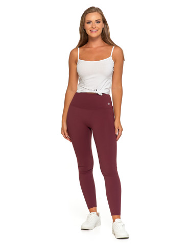 Legginsy damskie - Legginsy damskie sportowe funkcyjne z wysokim stanem BORDOWY - produkt 3