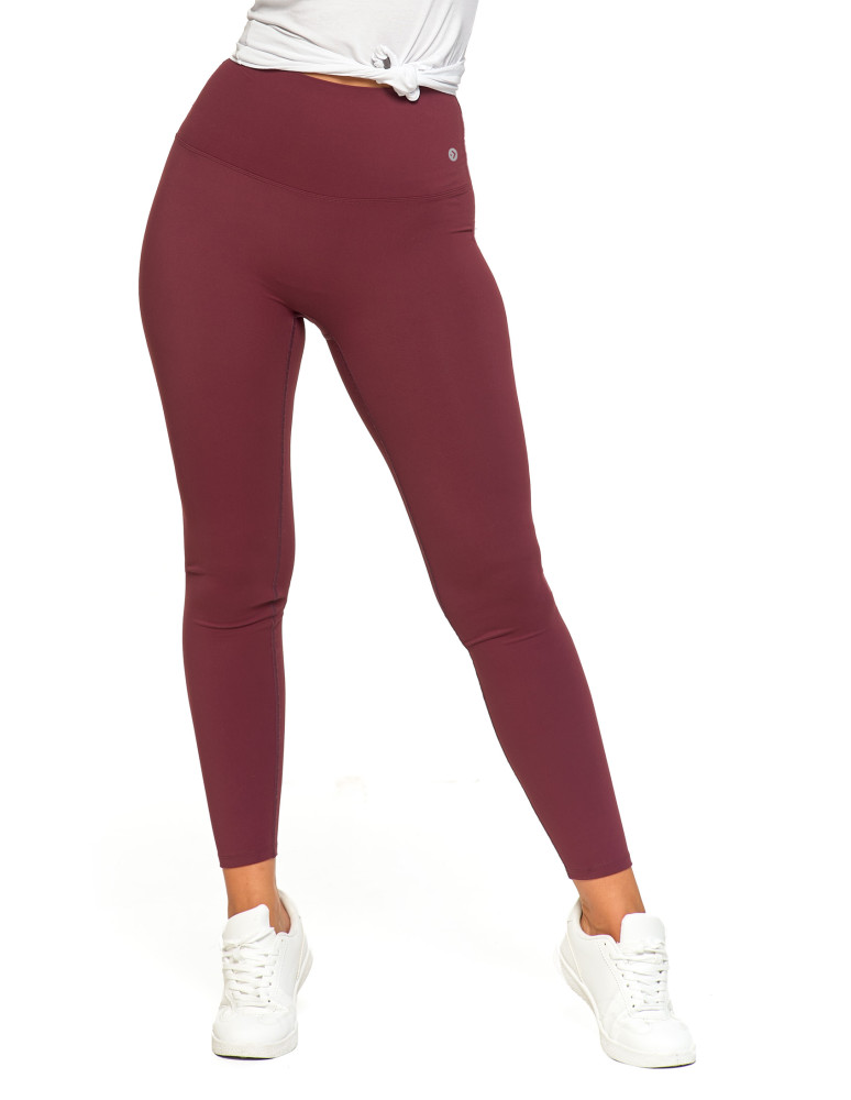 Legginsy damskie - Legginsy damskie sportowe funkcyjne z wysokim stanem BORDOWY - produkt moraj.pl 4