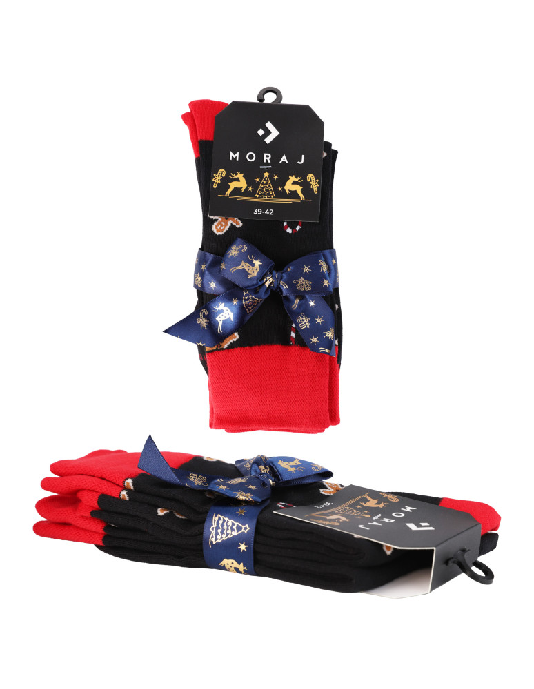 Skarpetki długie - Świąteczne męskie skarpetki długie z pierniczkiem 2-pak WIELOKOLOROWY - produkt moraj.pl 2