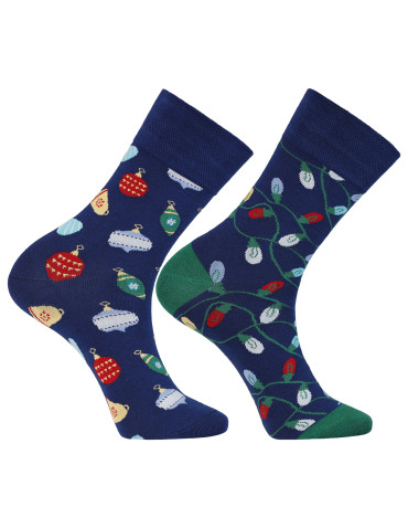 Świąteczne męskie skarpetki w bombki i światełka 2-pak