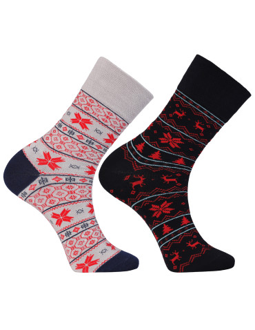 Zestaw męskich skarpetek świątecznych norweskie wzory 2-pak