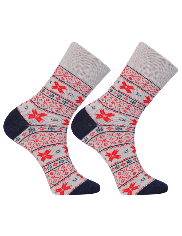 Skarpetki długie - Zestaw męskich skarpetek świątecznych norweskie wzory 2-pak WIELOKOLOROWY - produkt moraj.pl 3