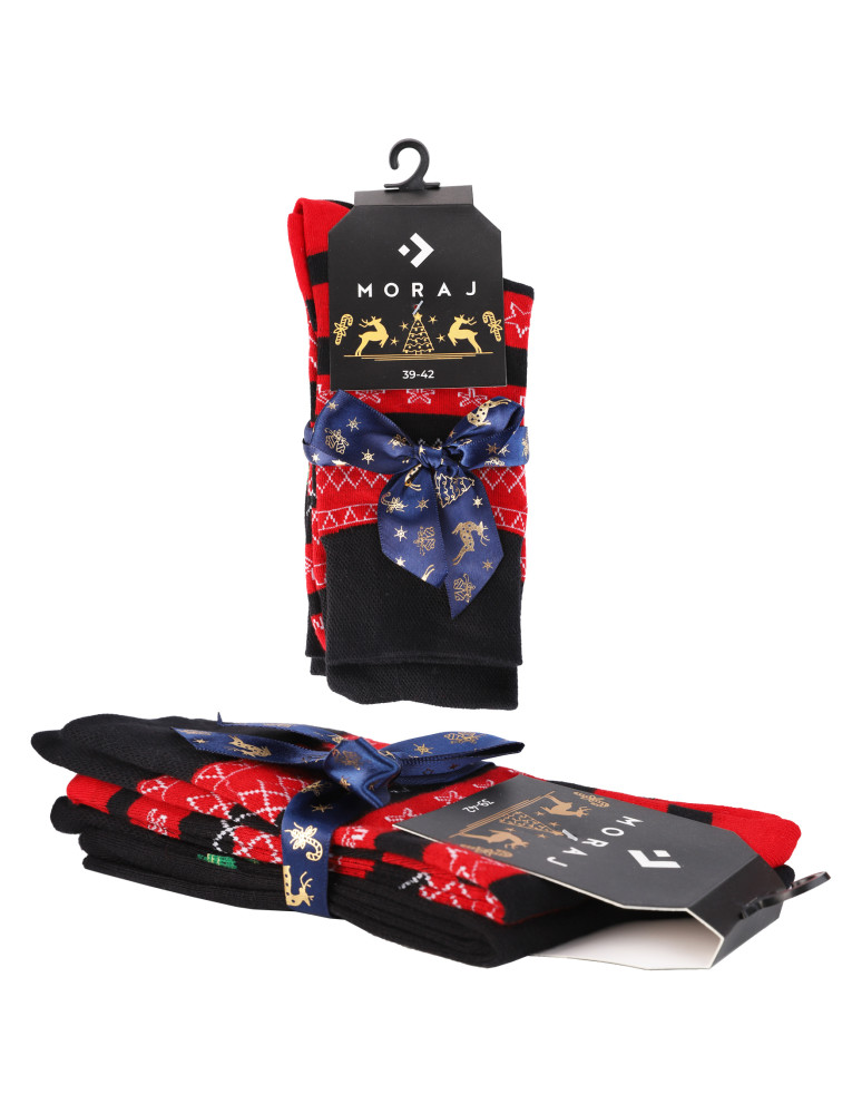 Skarpetki długie - Zestaw męskich skarpet świątecznych w bombki i gwiazdy 2-pak WIELOKOLOROWY - produkt moraj.pl 2