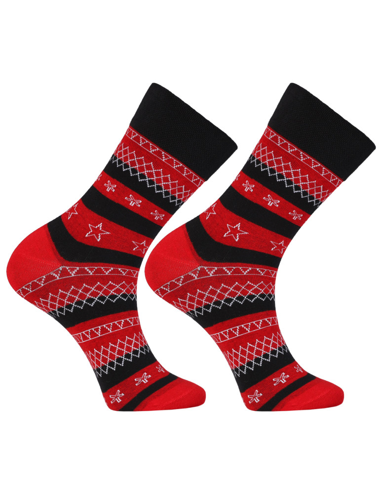 Skarpetki długie - Zestaw męskich skarpet świątecznych w bombki i gwiazdy 2-pak WIELOKOLOROWY - produkt moraj.pl 3