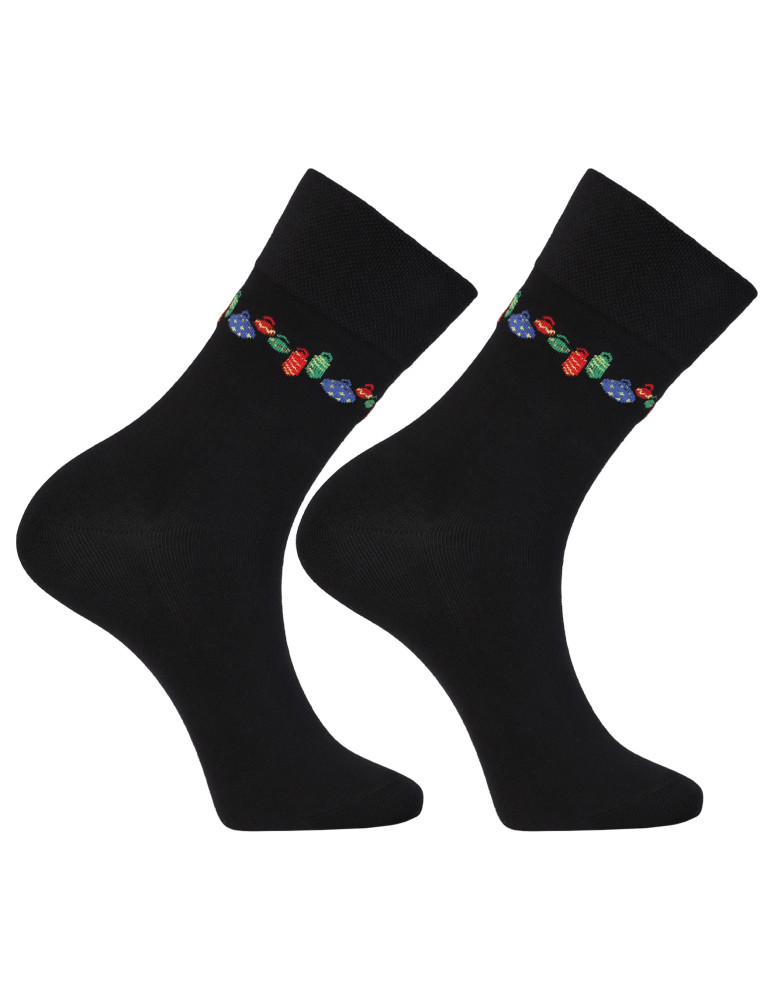 Skarpetki długie - Zestaw męskich skarpet świątecznych w bombki i gwiazdy 2-pak WIELOKOLOROWY - produkt moraj.pl 4