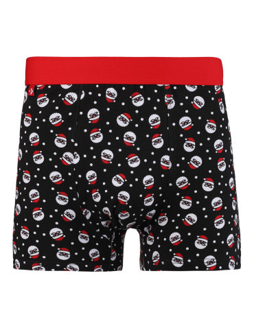 Męskie bokserki dopasowane świąteczne z motywem Mikołaja