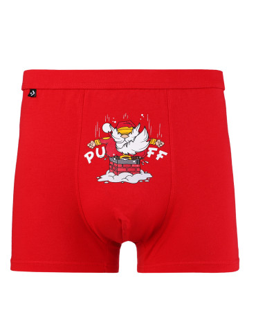 Zabawne męskie bokserki świąteczne z Mikołajem