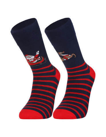 Męskie skarpetki świąteczne nie do pary Mikołaj i renifer