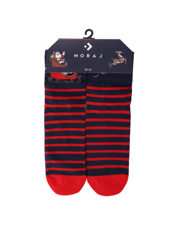 Męskie skarpetki świąteczne nie do pary Mikołaj i renifer - produkt 2