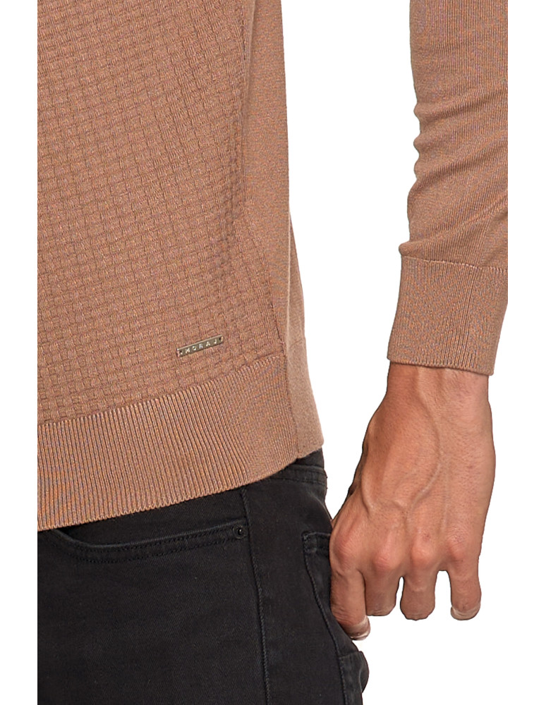 Swetry męskie - Męski sweter klasyczny z wiskozy elegancki MOKKA - produkt moraj.pl 5