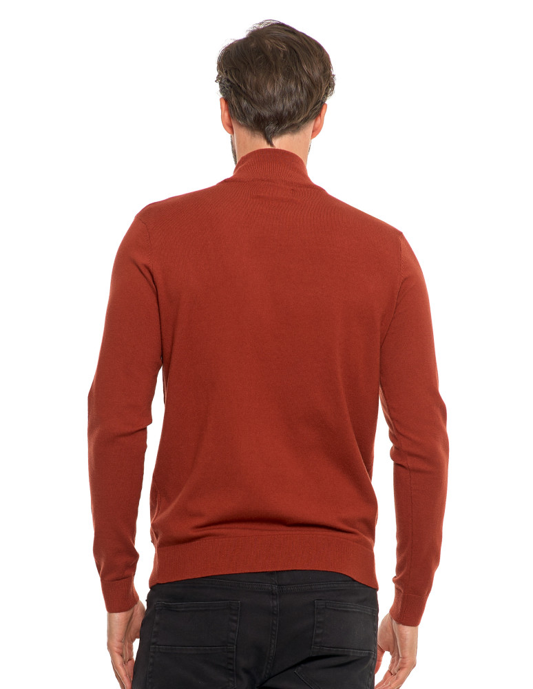 Swetry męskie - Męski sweter klasyczny z golfem BEŻOWY  - produkt moraj.pl 2