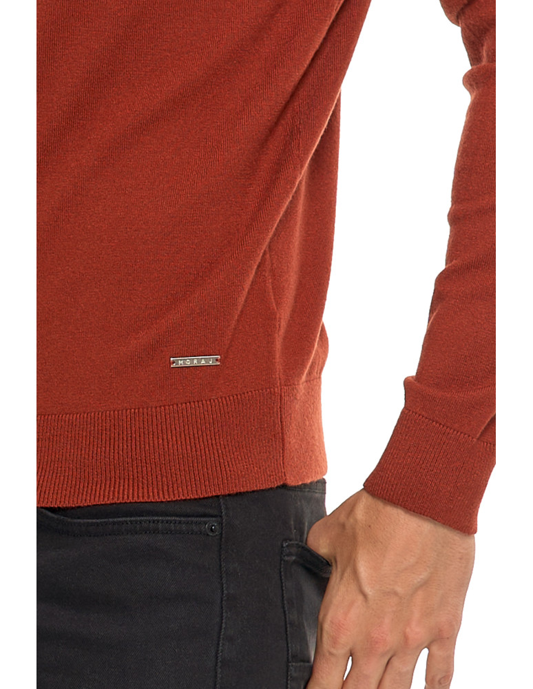 Swetry męskie - Męski sweter klasyczny z golfem BEŻOWY  - produkt moraj.pl 6