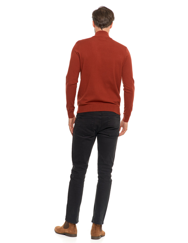 Swetry męskie - Męski sweter klasyczny z golfem BEŻOWY  - produkt moraj.pl 10