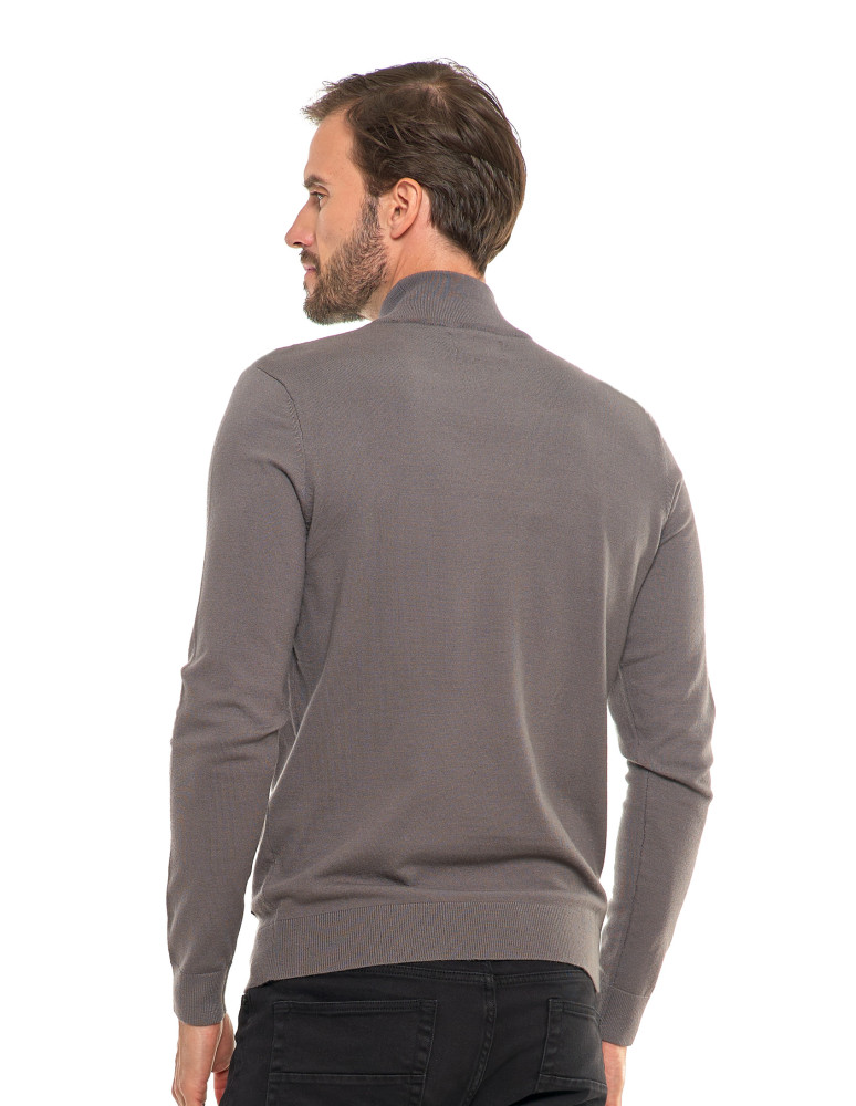 Swetry męskie - Męski sweter klasyczny z golfem SZARY  - produkt moraj.pl 2