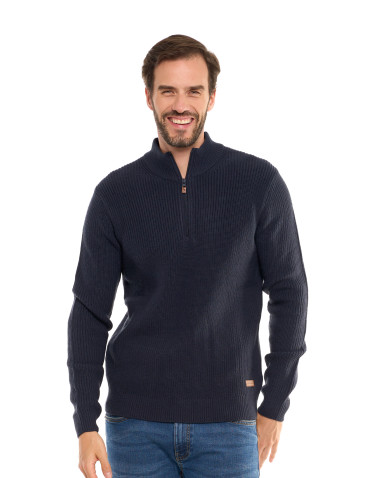 Sweter męski klasyczny zapinany ze stójką