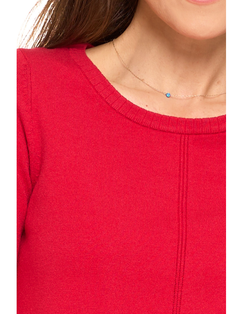 Swetry i kardigany - Sweter damski klasyczny z długim rękawem CZERWONY - produkt moraj.pl 7