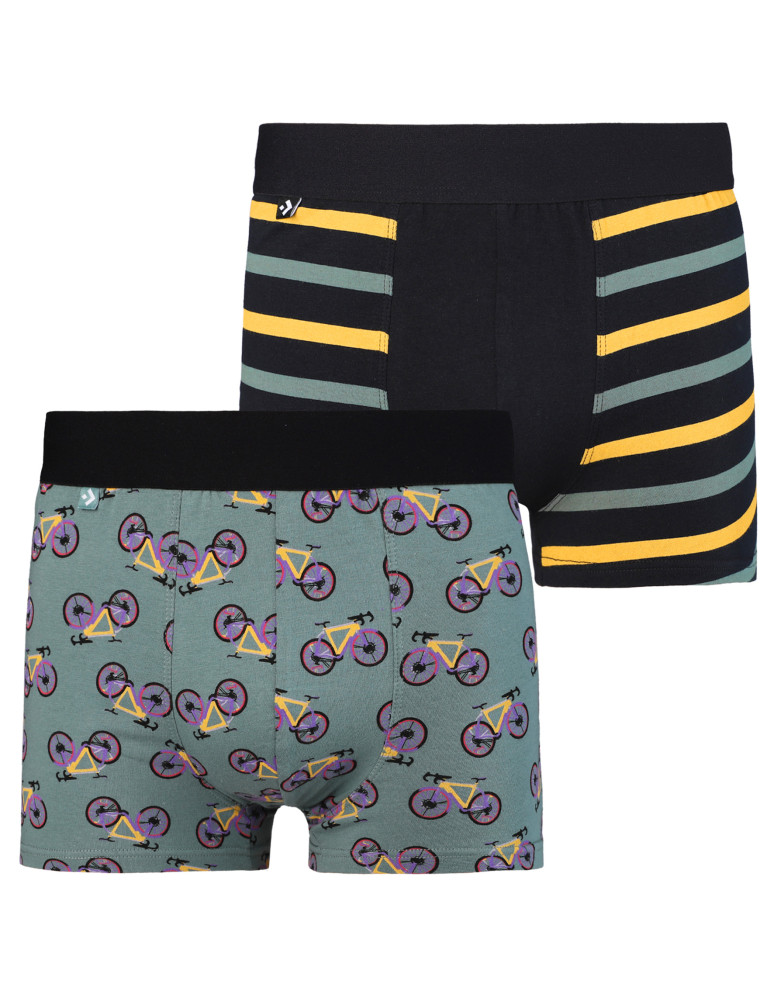 Zestaw bokserki męskie dopasowane bawełniane zabawne 2-pak WIELOKOLOROWY