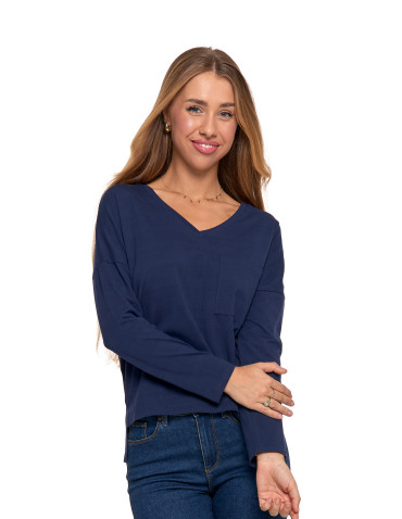 Klasyczna bluzka damska bawełniana z długim rękawem