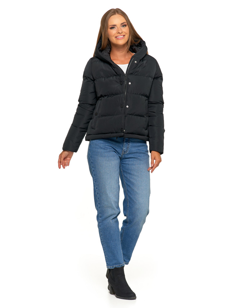 Kurtki i kamizelki - Długa kurtka damska puchowa z wypełnieniem syntetycznym 2w1 CZARNY  - produkt moraj.pl 9