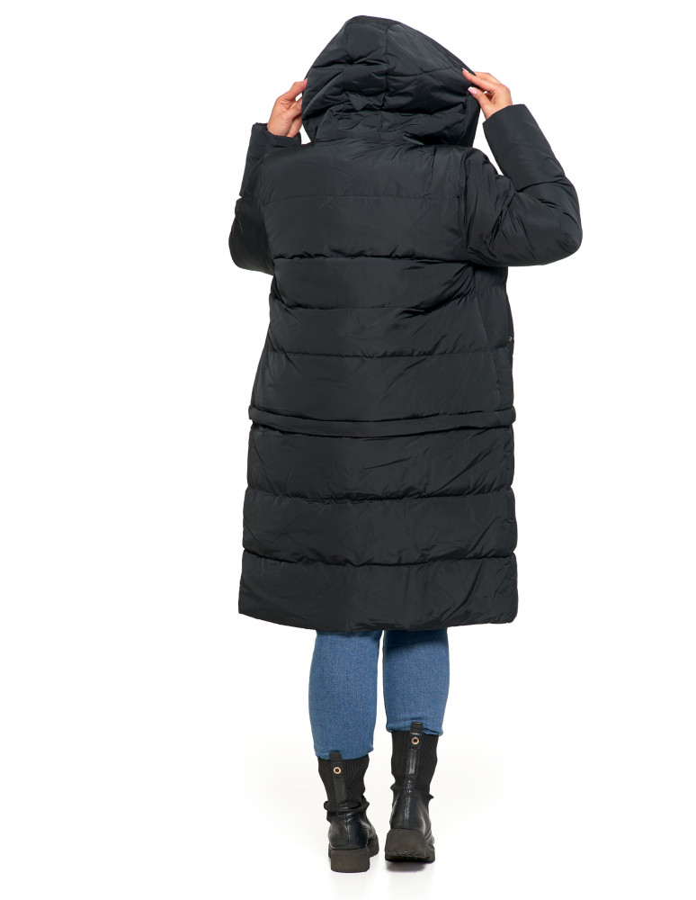 Kurtki i kamizelki - Długa kurtka damska puchowa z wypełnieniem syntetycznym 2w1 CZARNY  - produkt moraj.pl 18