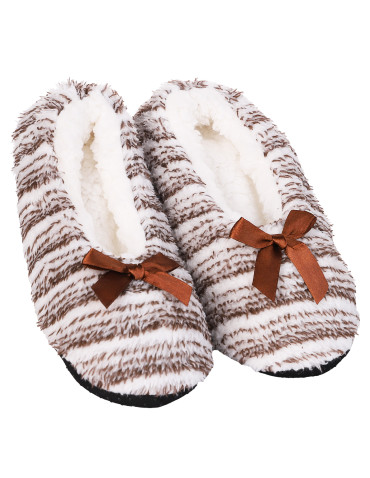 Kapcie damskie domowe bambosze z futerkiem