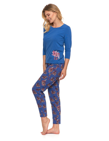 Piżama damska z rękawem 3/4 kwiatowy wzór Plus Size