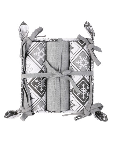 Komplet ręczników kuchennych świątecznych 3 szt. prezent