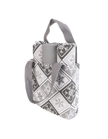 Komplet ręczników kuchennych w zestawie z torbą szare