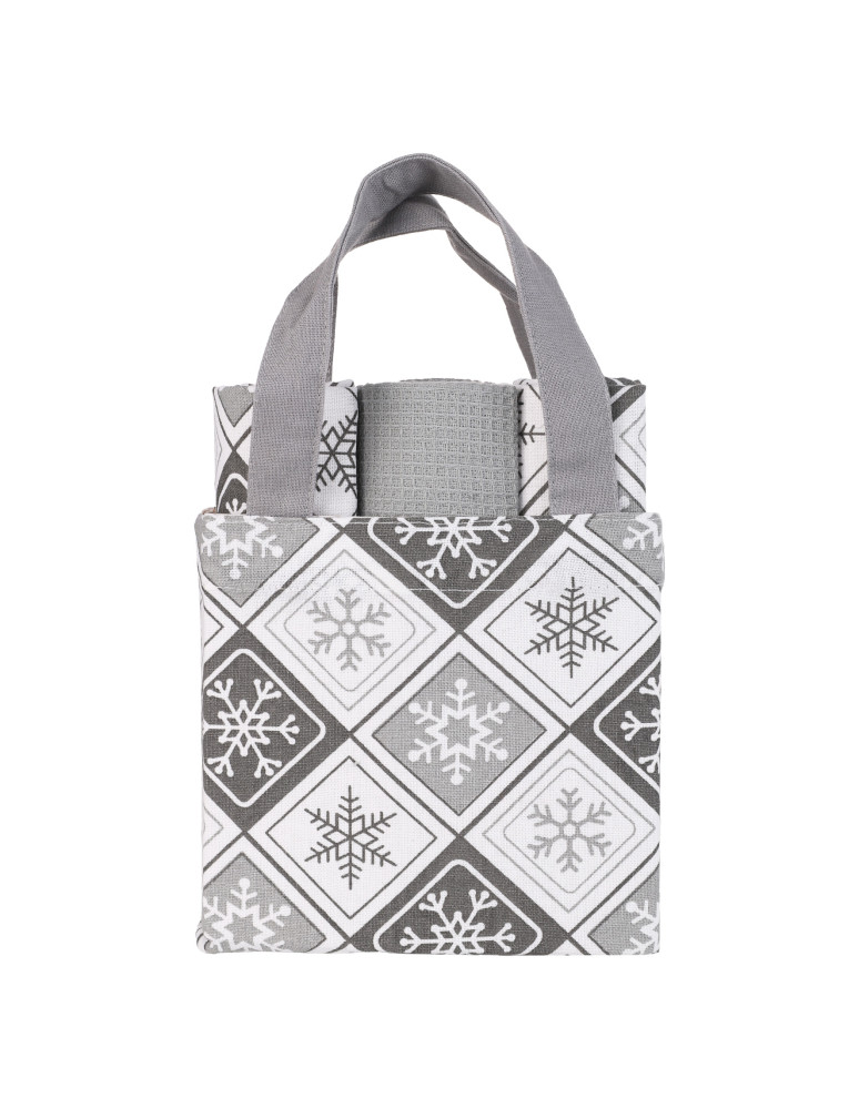 Kuchenne - Komplet ręczników kuchennych w zestawie z torbą szare SZARY - produkt moraj.pl 2