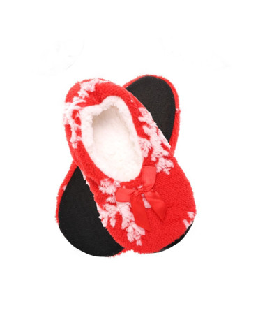 Kapcie bambosze damskie w zimowy wzór