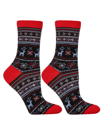 Skarpetki długie - Damskie świąteczne skarpetki długie ze wstążką 2-pak WIELOKOLOROWY - produkt 3