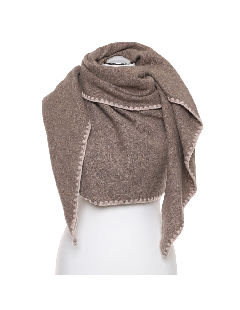 Szale i chusty - Ciepła chusta damska boho BRĄZOWY  - produkt moraj.pl 4