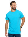Koszulka męska T-shirt bawełniana Premium okrągły dekolt TURKUSOWY