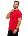 Koszulka męska T-shirt bawełniana Premium okrągły dekolt CZERWONY
