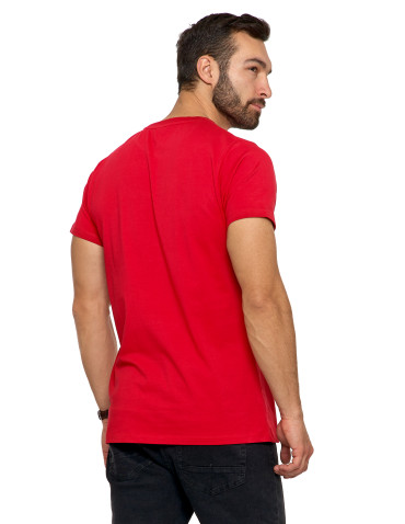 Koszulki i Tank Topy - Koszulka męska T-shirt bawełniana Premium okrągły dekolt CZERWONY - produkt 3